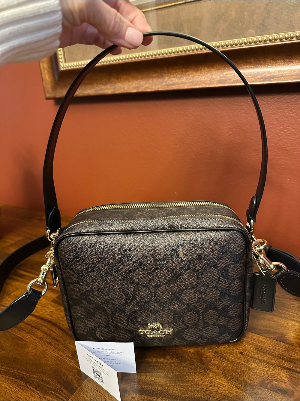 Coach Brown and Black Crossbody Bag